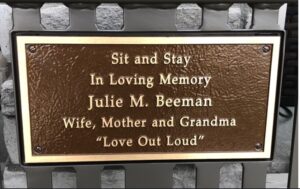 memorial bench plaque