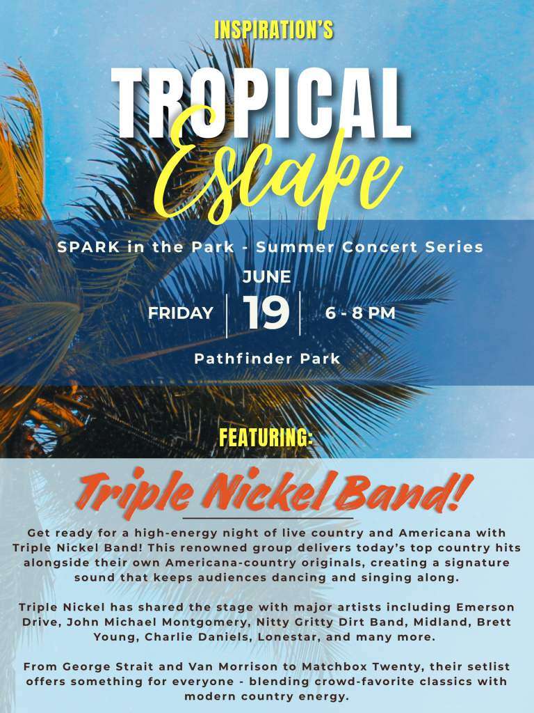 June event flyer with palm trees page 1