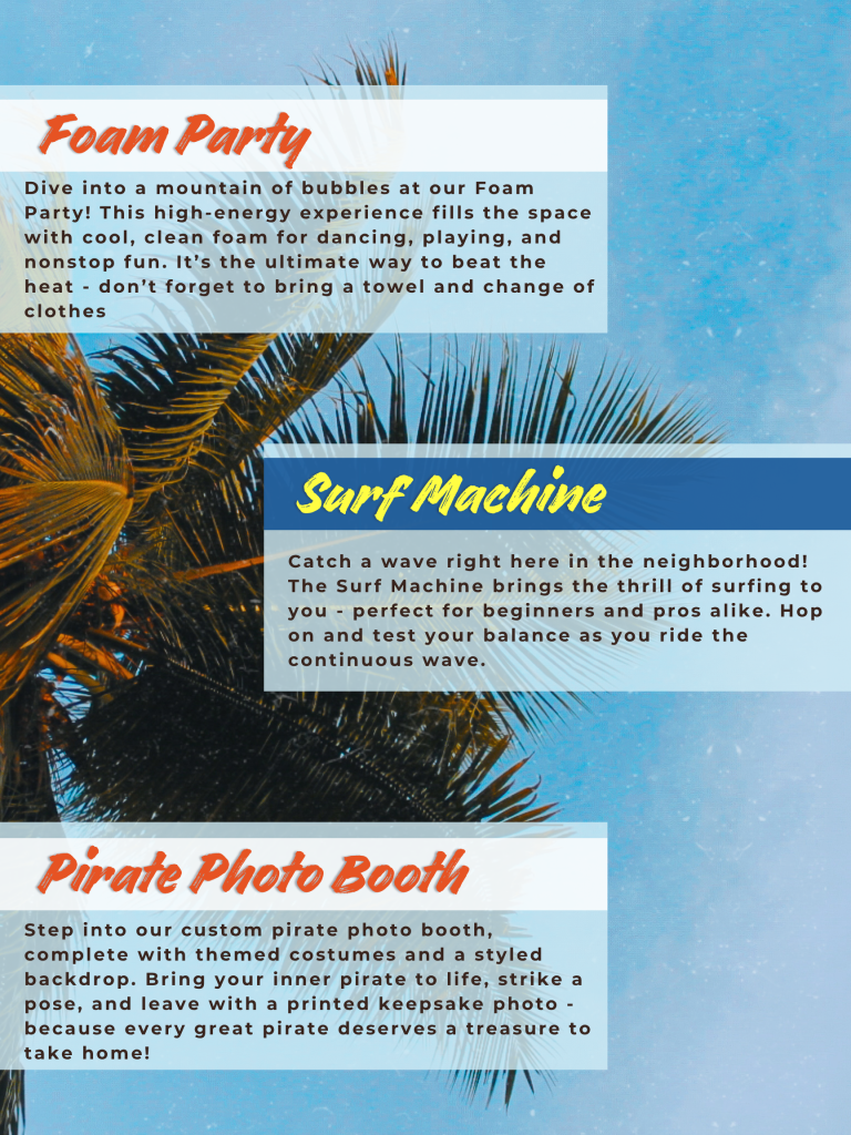June event flyer with palm trees page 2
