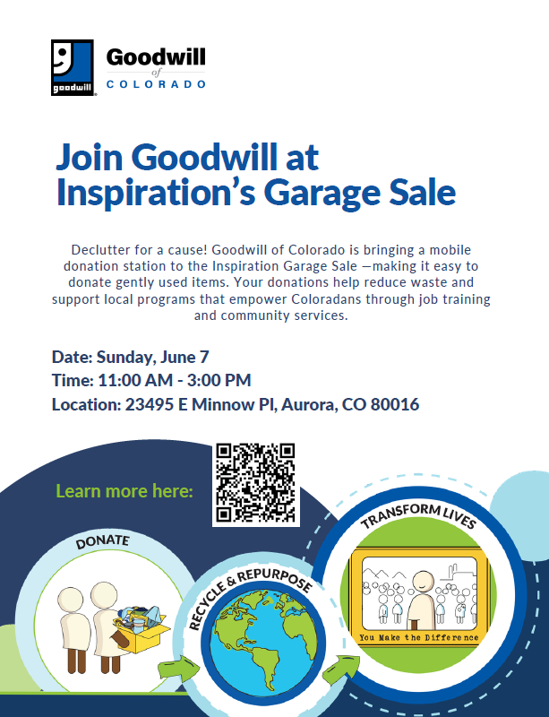Goodwill flyer with graphics for event details