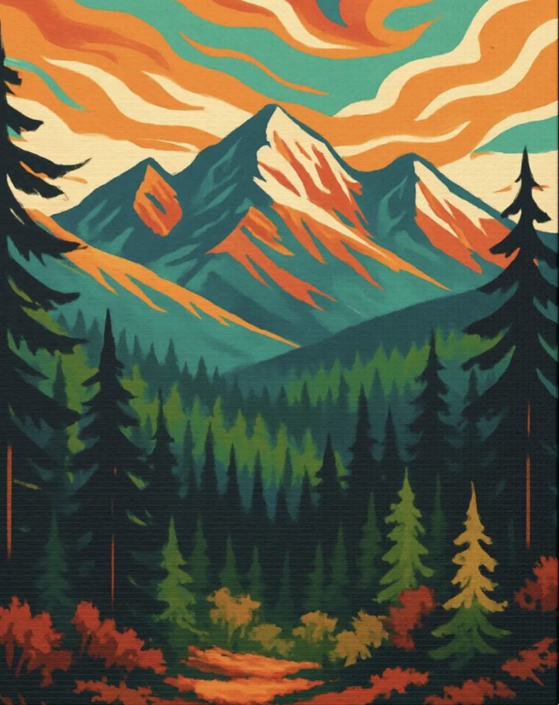 Example of paint night art project
