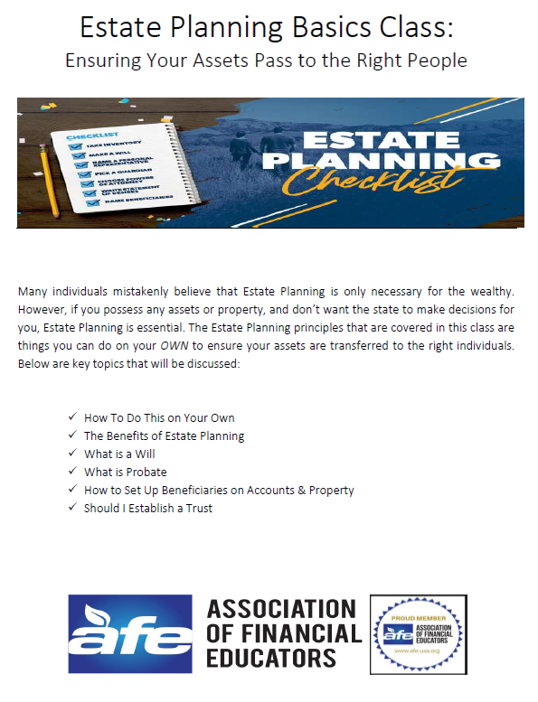 Estate planning flyer